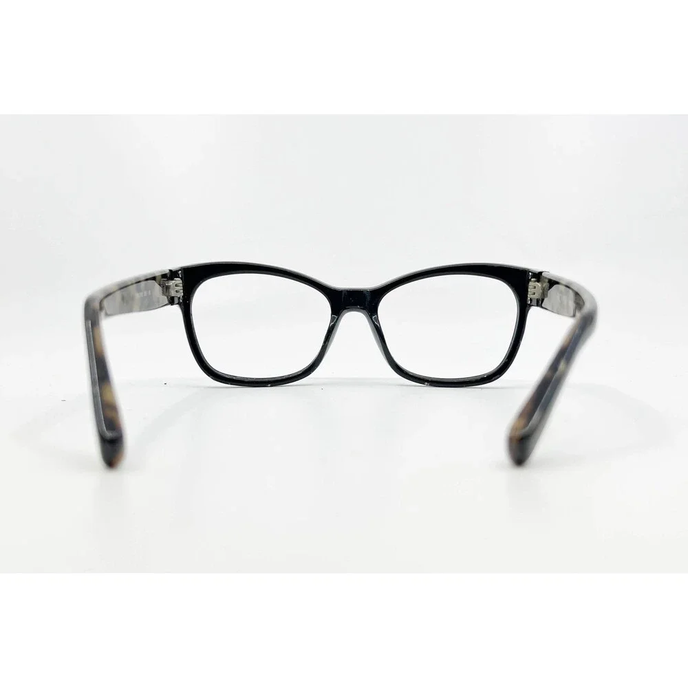 Flower Eyeglasses Womens Black Tortoise Cat Eye Frames 1002 001 56-18-135